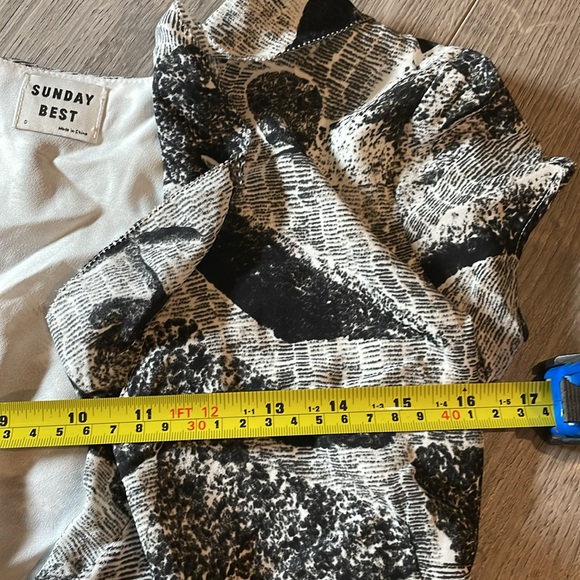 Sunday Best Black and white Savoy Floral Wrap ruffled dress - Picture 6 of 8